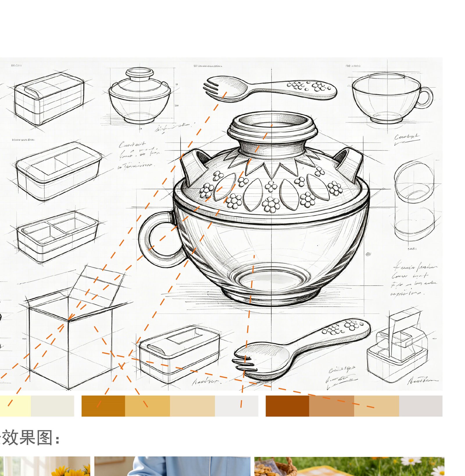 可分可立酸奶碗产品草图